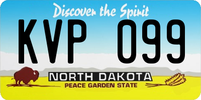 ND license plate KVP099
