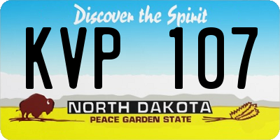 ND license plate KVP107