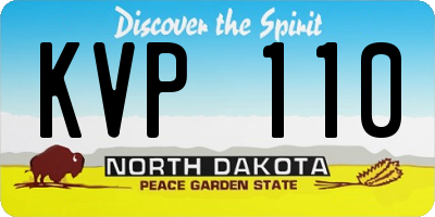 ND license plate KVP110