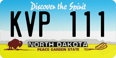ND license plate KVP111
