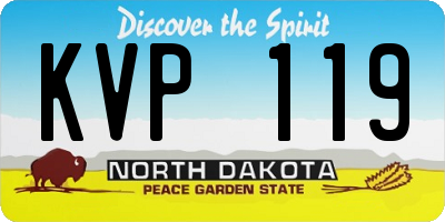 ND license plate KVP119