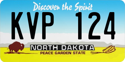 ND license plate KVP124