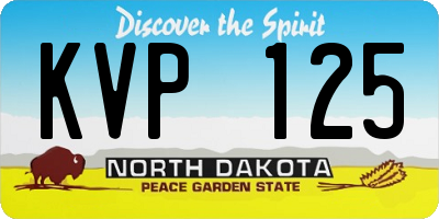 ND license plate KVP125