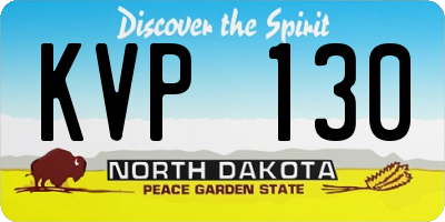 ND license plate KVP130