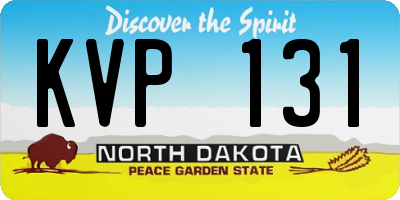 ND license plate KVP131