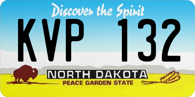 ND license plate KVP132