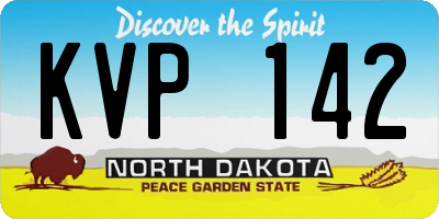 ND license plate KVP142