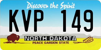 ND license plate KVP149