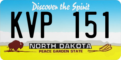 ND license plate KVP151