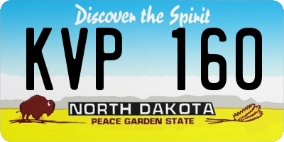 ND license plate KVP160