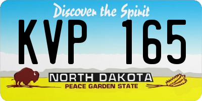 ND license plate KVP165
