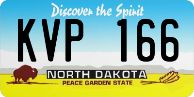 ND license plate KVP166