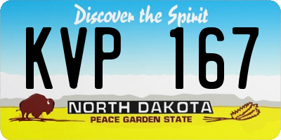 ND license plate KVP167