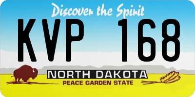 ND license plate KVP168