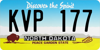 ND license plate KVP177