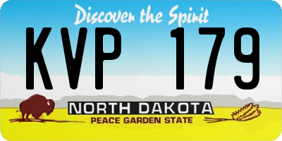 ND license plate KVP179