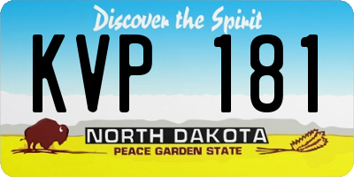 ND license plate KVP181