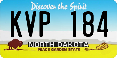 ND license plate KVP184