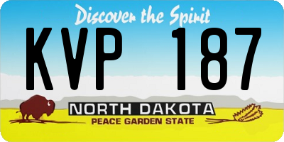 ND license plate KVP187