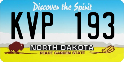 ND license plate KVP193