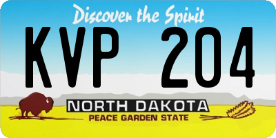 ND license plate KVP204