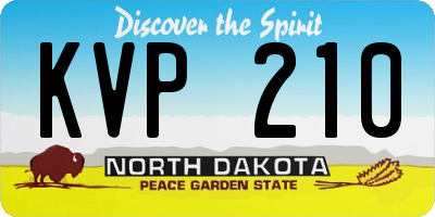 ND license plate KVP210