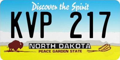 ND license plate KVP217