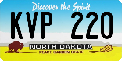 ND license plate KVP220