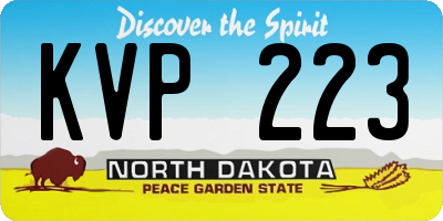 ND license plate KVP223