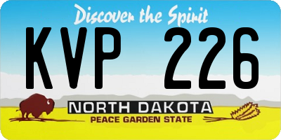 ND license plate KVP226