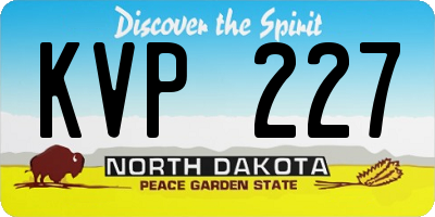 ND license plate KVP227