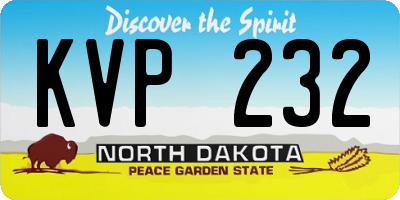 ND license plate KVP232