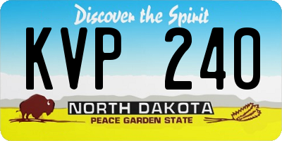 ND license plate KVP240