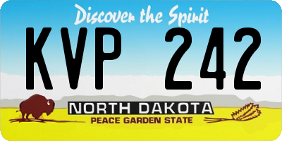 ND license plate KVP242