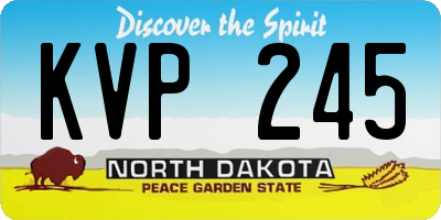 ND license plate KVP245