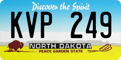 ND license plate KVP249
