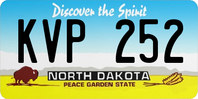 ND license plate KVP252