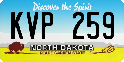 ND license plate KVP259