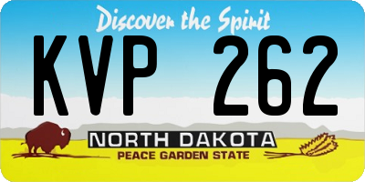 ND license plate KVP262