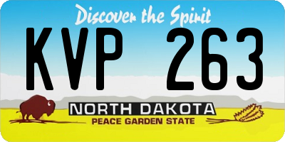 ND license plate KVP263
