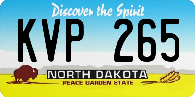 ND license plate KVP265