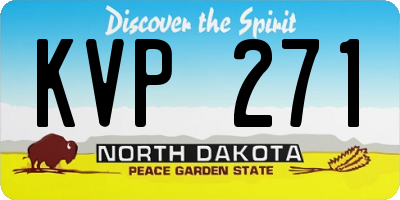 ND license plate KVP271