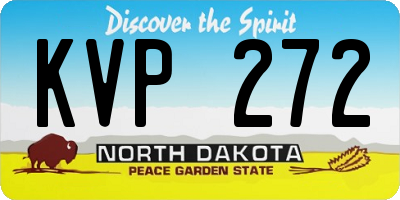 ND license plate KVP272