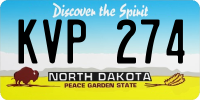 ND license plate KVP274