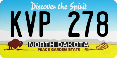 ND license plate KVP278