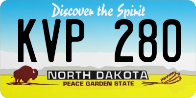 ND license plate KVP280