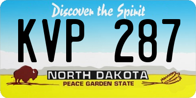 ND license plate KVP287