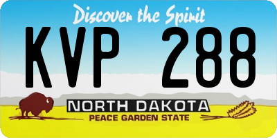 ND license plate KVP288