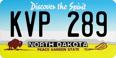 ND license plate KVP289