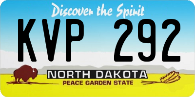 ND license plate KVP292